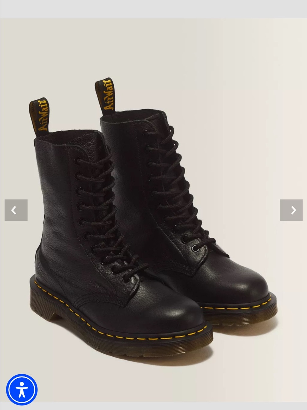 Dr. Martens black leather Virginia 1490 boots ladies 10 new in box